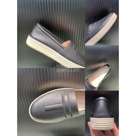 Tom Ford Litchi Grain Cowhide Casual Loafers For Men Black