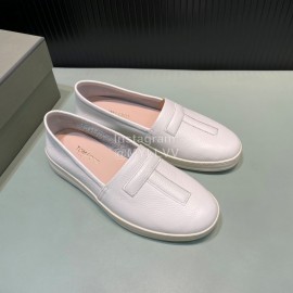 Tom Ford Litchi Grain Cowhide Casual Loafers For Men White