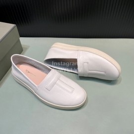 Tom Ford Litchi Grain Cowhide Casual Loafers For Men White