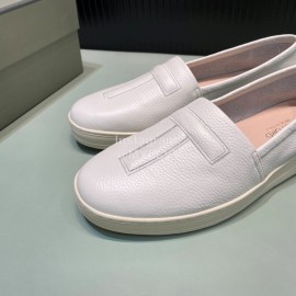 Tom Ford Litchi Grain Cowhide Casual Loafers For Men White