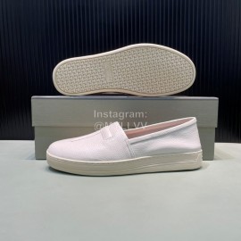 Tom Ford Litchi Grain Cowhide Casual Loafers For Men White