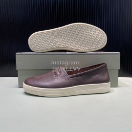 Tom Ford Litchi Grain Cowhide Casual Loafers For Men Brown