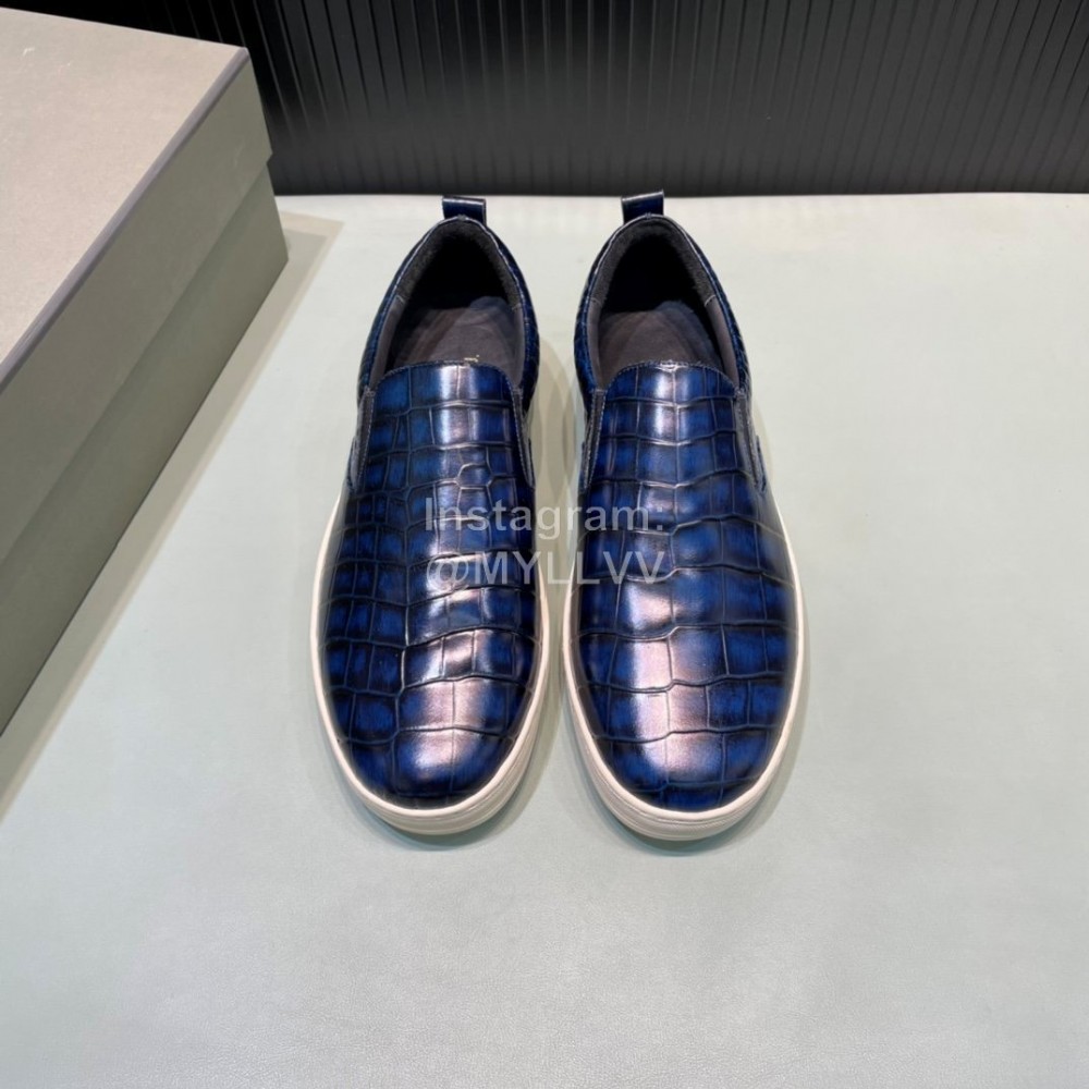 Tom Ford Crocodile Leather Casual Loafers For Men Blue