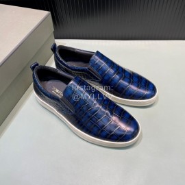 Tom Ford Crocodile Leather Casual Loafers For Men Blue