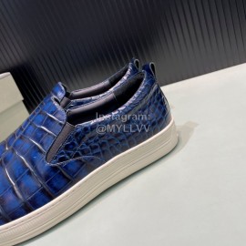 Tom Ford Crocodile Leather Casual Loafers For Men Blue