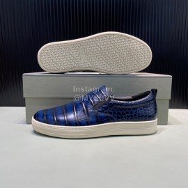 Tom Ford Crocodile Leather Casual Loafers For Men Blue