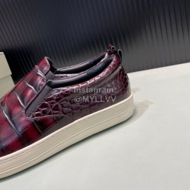 Tom Ford Crocodile Leather Casual Loafers For Men Red