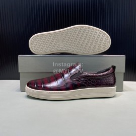 Tom Ford Crocodile Leather Casual Loafers For Men Red