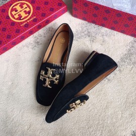 Tory Burch Fashion Velvet Flat Heel Shoes For Women Black