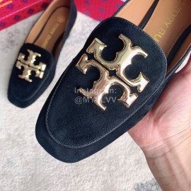 Tory Burch Fashion Velvet Flat Heel Shoes For Women Black