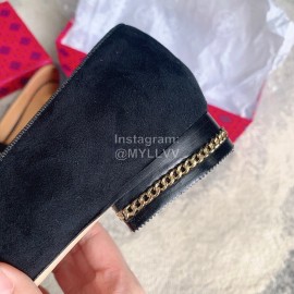 Tory Burch Fashion Velvet Flat Heel Shoes For Women Black