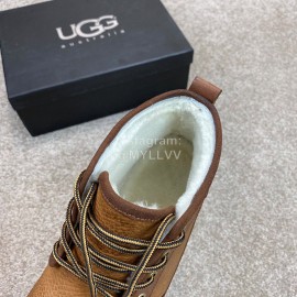 Ugg Fashion Calf Leather Warm Short Boots For Men Brown