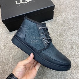 Ugg Fashion Calf Leather Warm Short Boots For Men Blue