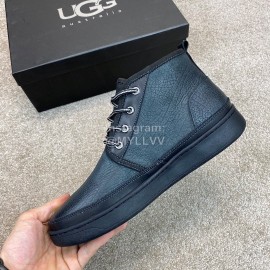 Ugg Fashion Calf Leather Warm Short Boots For Men Blue