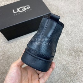 Ugg Fashion Calf Leather Warm Short Boots For Men Blue