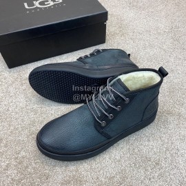 Ugg Fashion Calf Leather Warm Short Boots For Men Blue