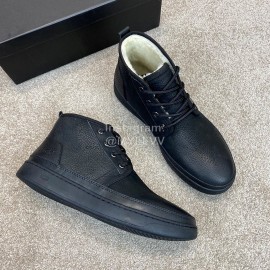 Ugg Fashion Calf Leather Warm Short Boots For Men Black
