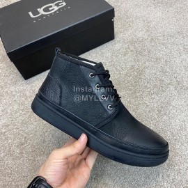Ugg Fashion Calf Leather Warm Short Boots For Men Black