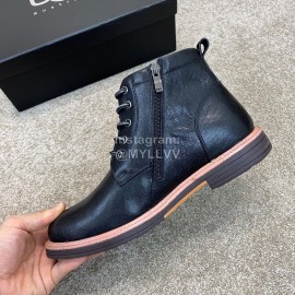 Ugg Fashion Calf Leather Warm Wool Short Boots For Men Black