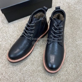 Ugg Fashion Calf Leather Warm Wool Short Boots For Men Black