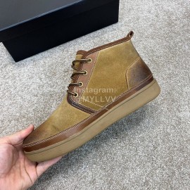 Ugg Fashion Calf Leather Warm Wool Short Boots For Men Brown