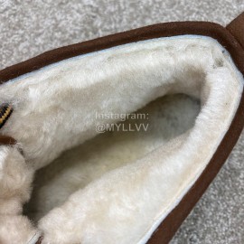 Ugg Fashion Calf Leather Warm Wool Short Boots For Men Brown