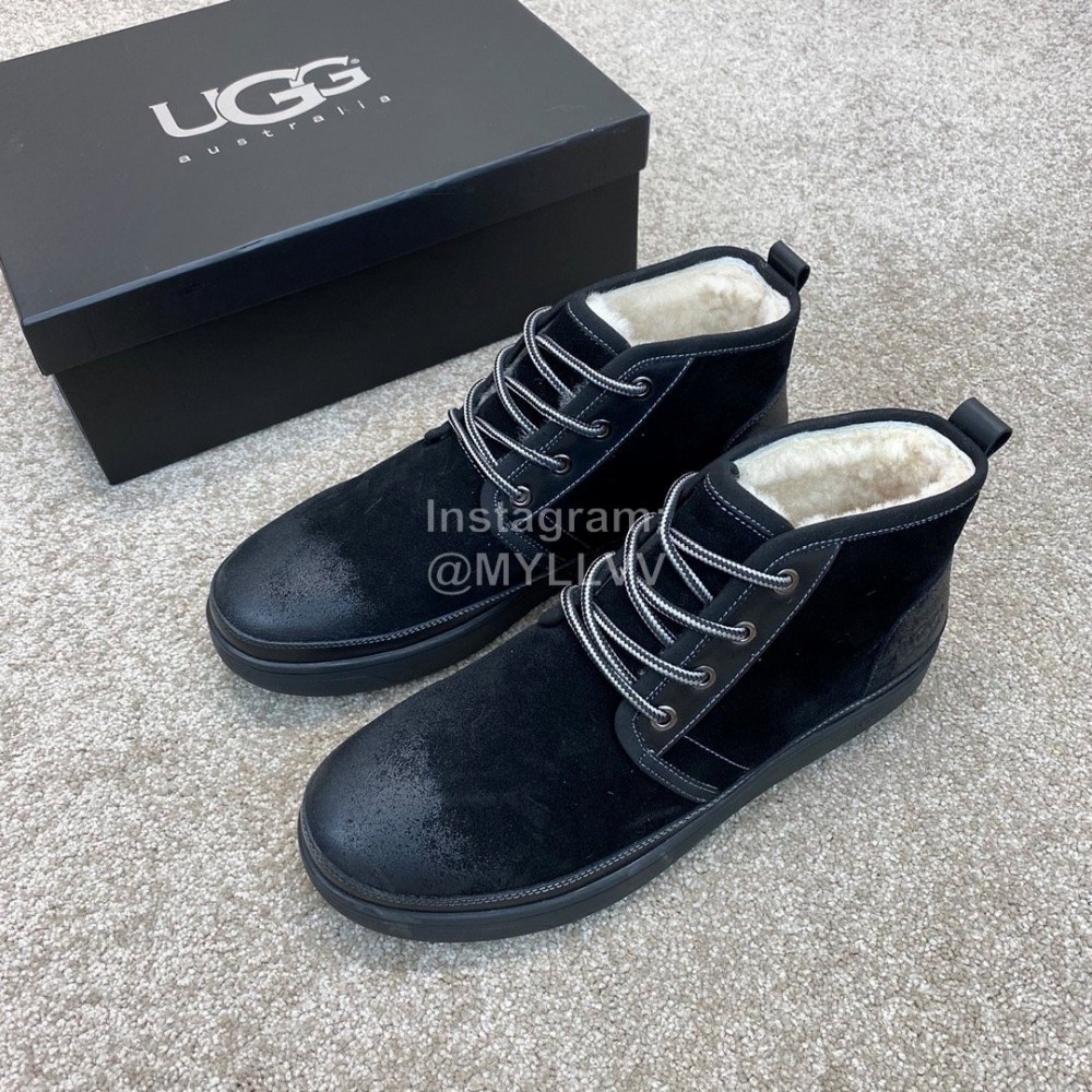 Ugg Fashion Calf Leather Warm Wool Short Boots For Men