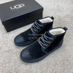 Ugg Fashion Calf Leather Warm Wool Short Boots For Men