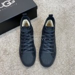 Ugg Fashion Calf Leather Shell Toe Warm Short Boots For Men Black