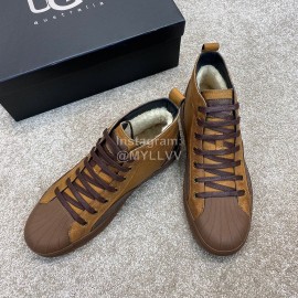 Ugg Fashion Calf Leather Shell Toe Warm Short Boots For Men