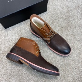 Ugg Fashion Cowhide Warm Wool Short Boots For Men Brown