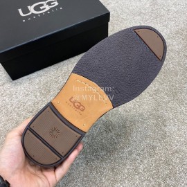 Ugg Fashion Cowhide Warm Wool Short Boots For Men Brown