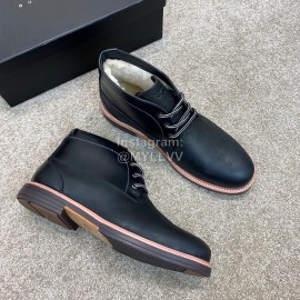 Ugg Fashion Cowhide Warm Wool Short Boots For Men Black