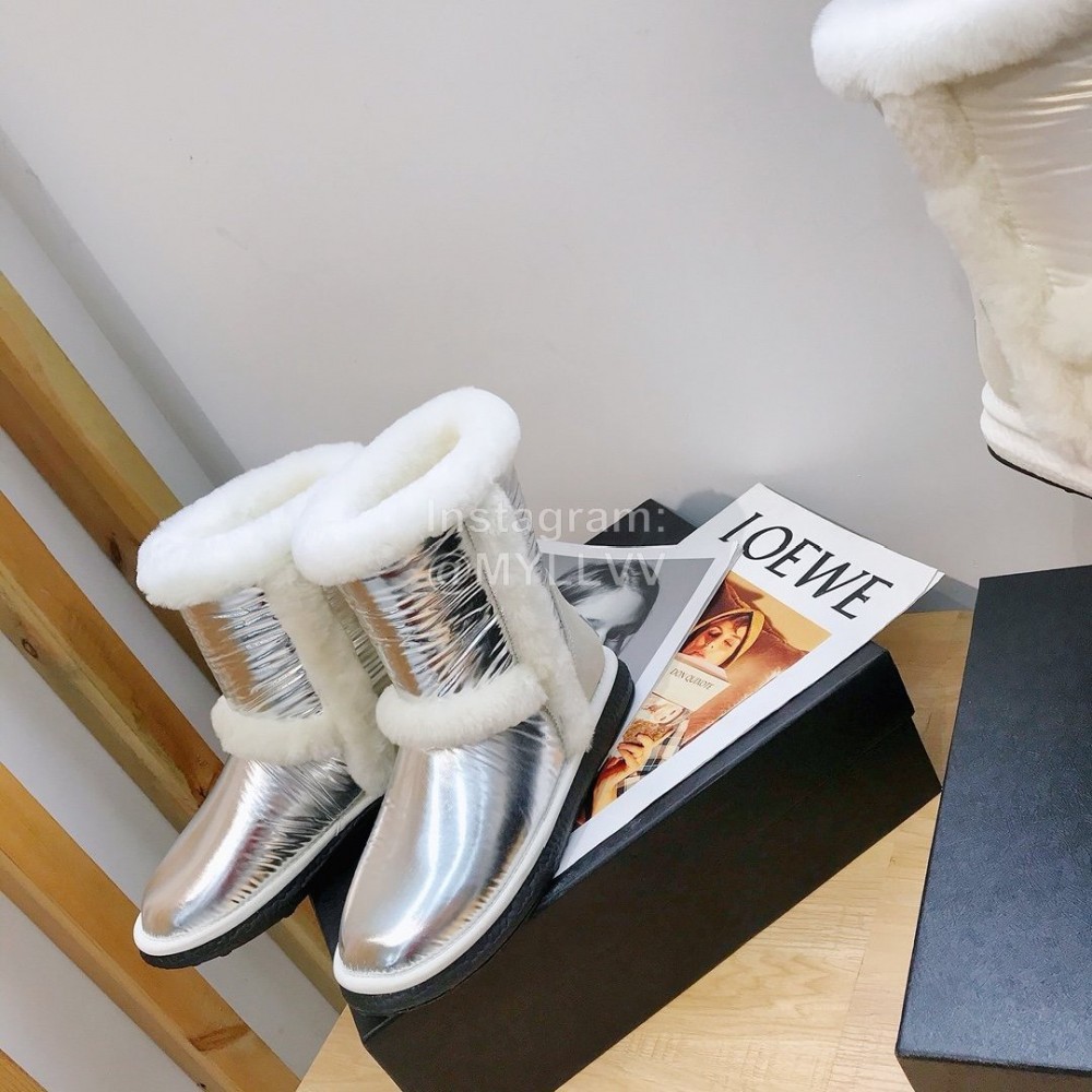 Ugg Winter Warm Wool Waterproof Boots For Women Silver