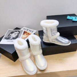 Ugg Winter Warm Wool Waterproof Boots For Women Silver