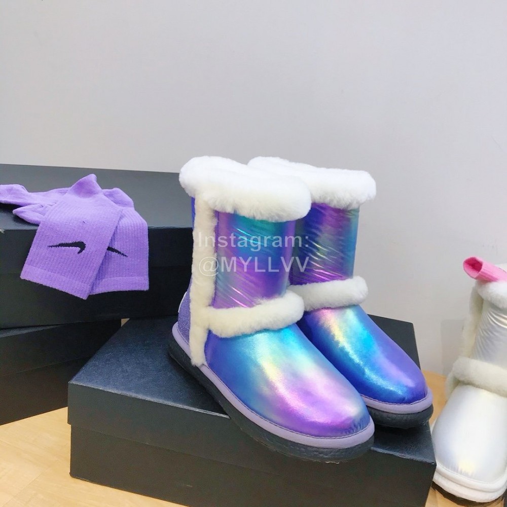 Ugg Winter Warm Wool Waterproof Boots For Women Purple