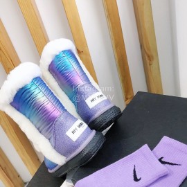 Ugg Winter Warm Wool Waterproof Boots For Women Purple