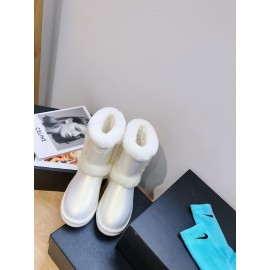 Ugg Winter Warm Wool Waterproof Boots For Women White