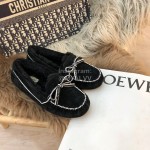 Ugg Winter Soft Wool Bow Casual Shoes For Women Black