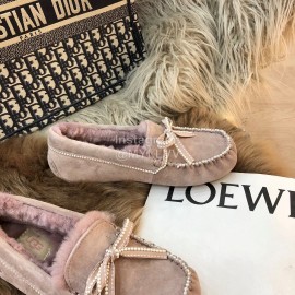 Ugg Winter Soft Wool Bow Casual Shoes For Women Purple