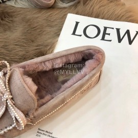 Ugg Winter Soft Wool Bow Casual Shoes For Women Purple