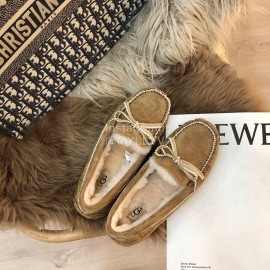 Ugg Winter Soft Wool Bow Casual Shoes For Women Brown