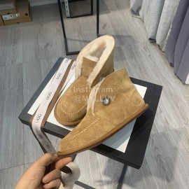 Ugg Winter Soft Wool Hairball Ribbon Short Boots For Women Brown