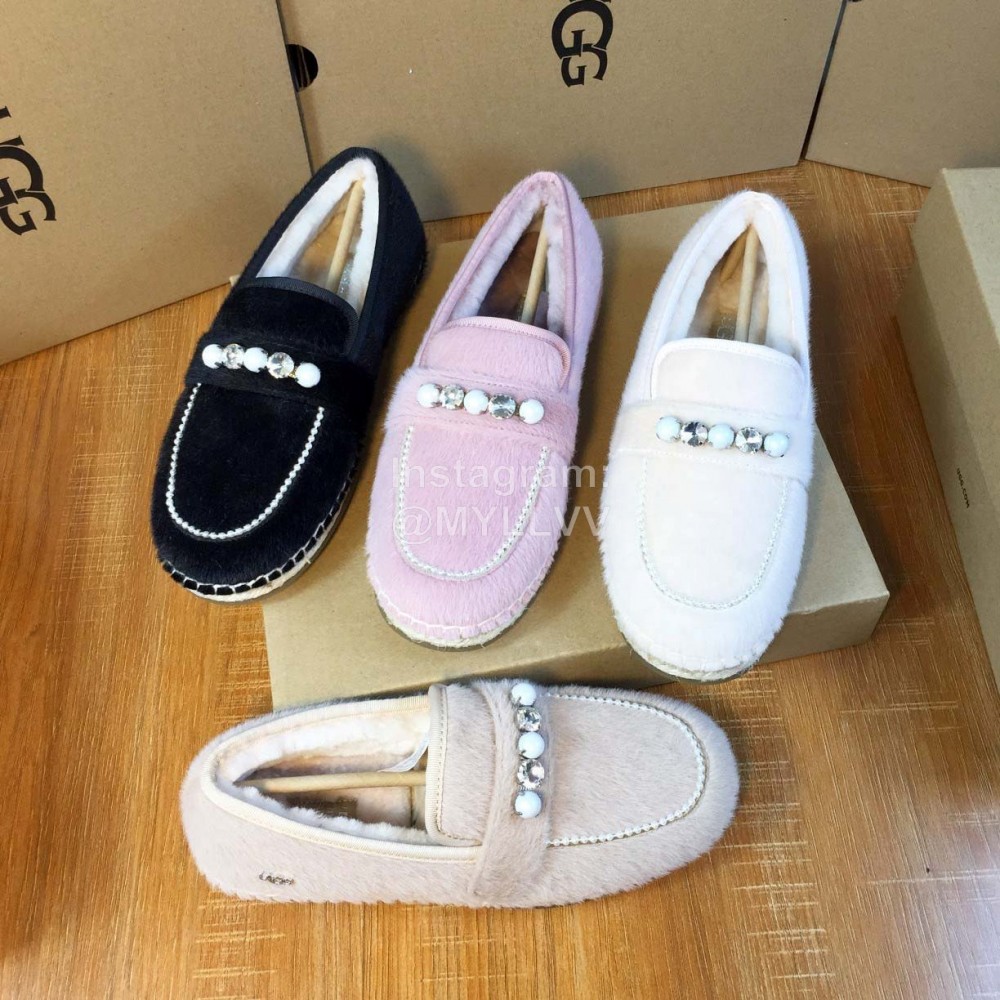 Ugg Winter New Soft Wool Pearl Casual Shoes For Women Pink