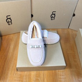 Ugg Winter New Soft Wool Pearl Casual Shoes For Women Pink