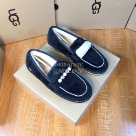 Ugg Winter New Soft Wool Pearl Casual Shoes For Women Black