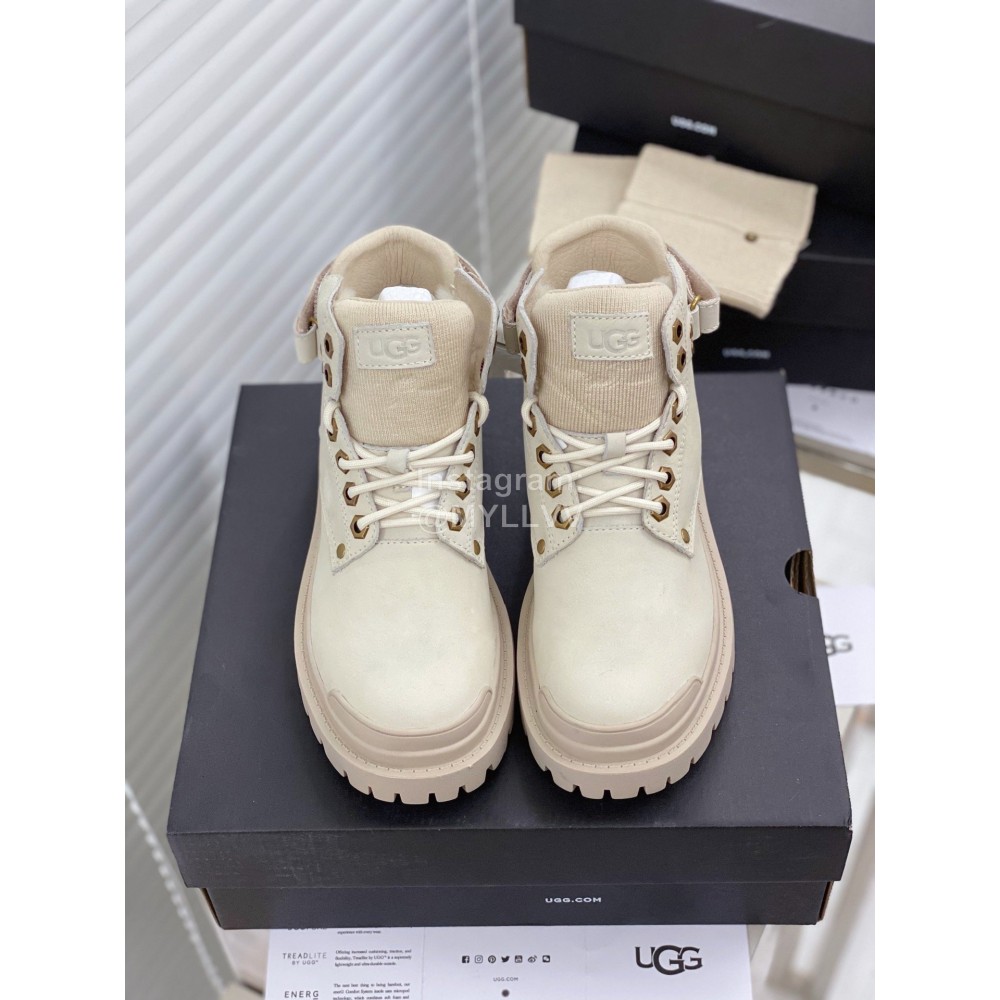 Ugg Winter Fashion Warm Martin Boots For Women Beige