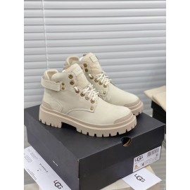 Ugg Winter Fashion Warm Martin Boots For Women Beige