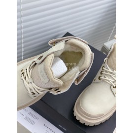 Ugg Winter Fashion Warm Martin Boots For Women Beige