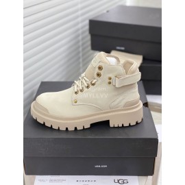 Ugg Winter Fashion Warm Martin Boots For Women Beige